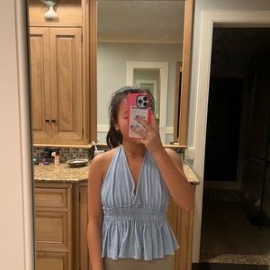 Ocean Drive Blue Halter Top